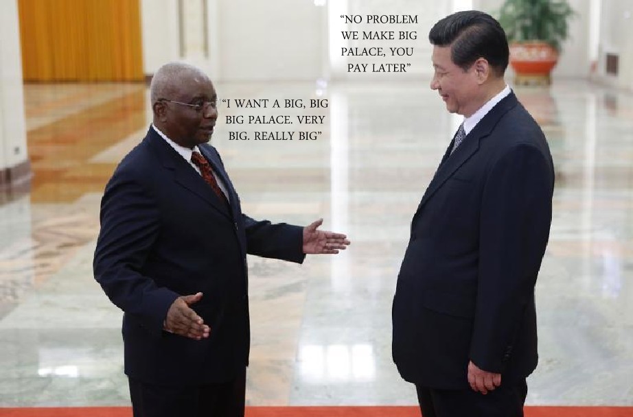 Guebuza fala com Xi Jinping, o presidente chinês, no Grande Salão do Povo em Pequim, 13 de Maio de 2013